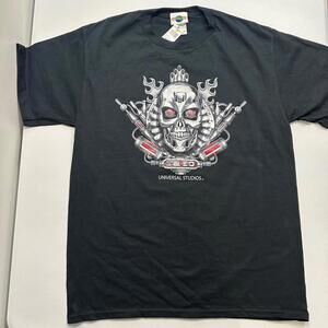 Terminator 2 Battle Across Time Movie Shirt Mens Large Black Skeleton Universal
